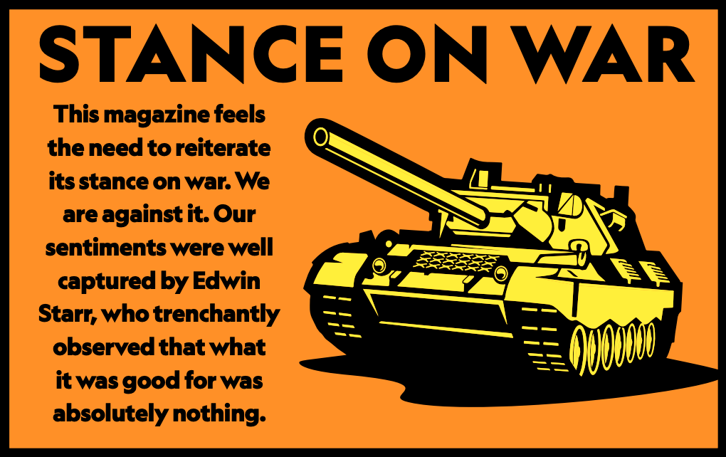 stance on war